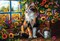 1000 Piece Jigsaw Puzzle, Blooming Cat Meditation, Cat puzzle, Flower scenery, Charming view, Adult Puzzle, Castorland C-105342-2